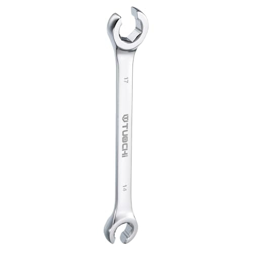 HARFINGTON Flare Nut Metric Wrench 14mm x 17mm CR-V Mirror Polished Chrome Plating Metric Wrench for DIY Hand-making Automotive Repairs and Household Maintenance - size: 14mm x 17mm