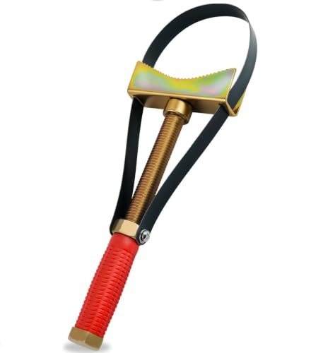 Adjustable Oil Filter Wrench with Strap,Heavy Duty Oil Filter Removal Tool with Non-slip Serration & Adjusting Nut Compatible with Acura,2 in 1 90-150mm Oils Filters Strap Wrench