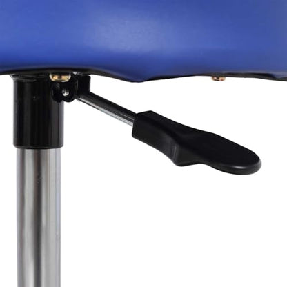 250 lb Rolling Workshop Stool with Tool Tray – Adjustable 16.5″‑21″ Gas‑Lift Mechanic Chair, 360° Swivel Casters & Plush Padded Seat for Auto Repair & Car Detailing (Black + Blue)