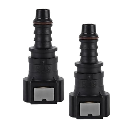 2 PCS Fuel Line Quick Connector, 3/8 SAE to 5/16 ID Nylon Tubing Straight Fuel Line Connector, Bundy Female to Hose Barb Straight Fitting Quick Plugs for Most Vehicles - color: 9.49-ID8, Straight