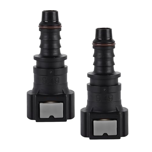 2 PCS Fuel Line Quick Connector, 3/8 SAE to 5/16 ID Nylon Tubing Straight Fuel Line Connector, Bundy Female to Hose Barb Straight Fitting Quick Plugs for Most Vehicles - color: 9.49-ID8, Straight