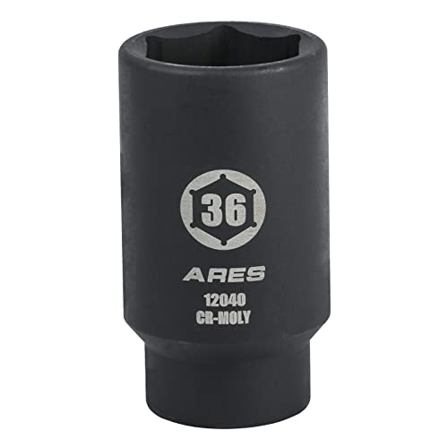 ARES 12040 36MM Axle Nut Socket, 6 Point Socket | Extra Deep 1/2-Inch Drive Impact Socket for Easy Removal of Axle Shaft Nuts - size: 36mm 6-Point