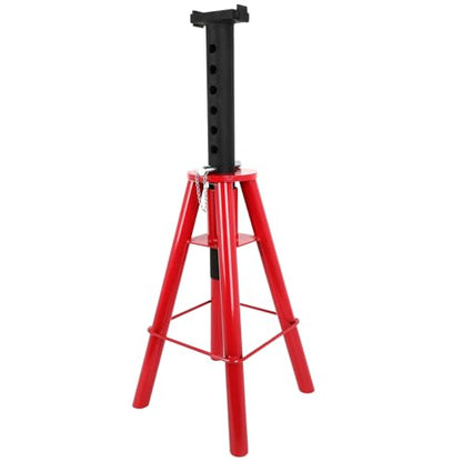 High Profile Pin Type Adjustable Jack Stand 10 Ton (20,000 lbs) Capacity For Trucks & Equipment Red