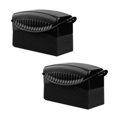 Ohleats 2 PCS Tire Dressing Applicator, Wheel Dressing Tire Shine Applicator Pad with Lid, Reusable Wheel Detailing Foam Tire Waxing Wipe Polishing Sponge, Universal Car Accessories (Black) - color: Black-2pcs