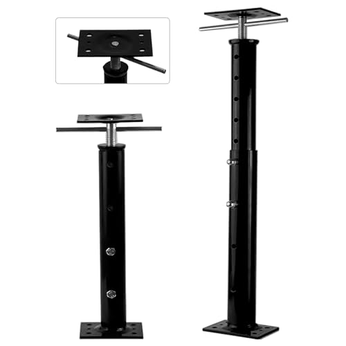 House Floor Jacks, 19"-38" Heavy Duty Screw House Jack Basement Floor Jacks | Pole House Pole Jacks Post for Lifting & Leveling , Telescoping Support Jacks for Beam Repair and Crawl Space Shoring - color: Black, size: 19"-38"(2 Pack)