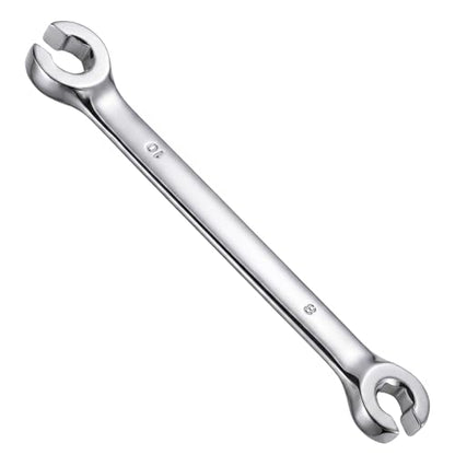 Vin Beauty 8mm x 10mm Flare Nut Wrench, Double Open End CR-V Chrome Vanadium Steel Metric Line Wrench, 15-Degree Offset Design for Brake Line Fuel Lines Transmission Repair, Automotive Tool