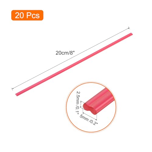 MECCANIXITY 20pcs 8 Inch Plastic Welding Rods PP Welding Strips Welder Rods for Car Bumper, Kayak Repair, Plastic Welder, Red