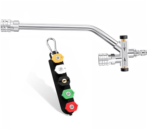 Foam Cannon Dual Connector Accessory, Pressure Washer Double Tip Attachment for Soap Cannon, 7 Pressure Washer Sprayer Nozzles, 1/4" Quick Connect, 4200 PSI - color: Dual Connector