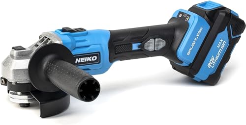 NEIKO 10881A Cordless Angle Grinder, 4 1/2-Inch Grinder with Variable Speed, 20V 4.0A Li-ion Rechargeable Battery, Powerful 8,000 rpm Brushless Motor, Grinders Power Tools, Cordless Grinder Tool - style: Brushless Angle Grinder