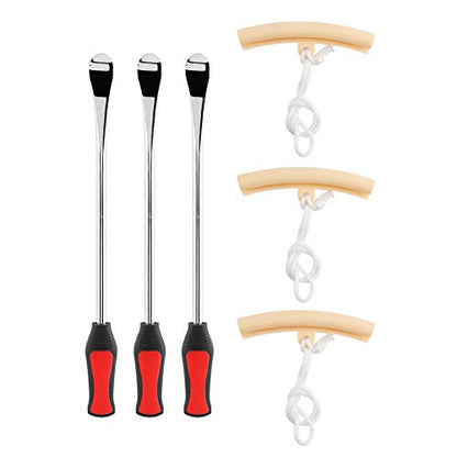 14.5 Inch Motorcycle Tire Wheel Changing Spoons Lever Iron Protector Tool Kit for MotorcyclesDuty Tire Lever Tool Set with Ergonomic HandleSteel & Protectors Included