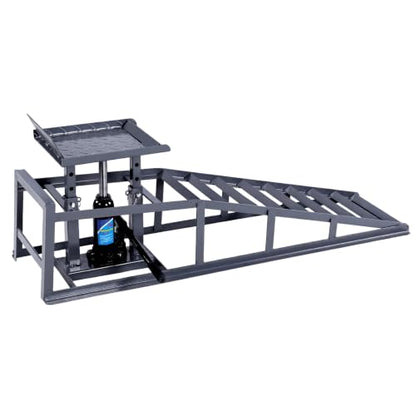 2 PCS Hydraulic Car and Truck Service Ramps Adjust Heights 9.8-15in Heavy Duty Vehicle Lift Ramp 5T/11000LBS Capacity for Home Garage Maintenance Oil Changes