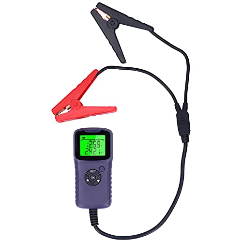 A300 Digital Car Battery Tester LCD Battery Test Analyzer Auto Test Diagnostic Tools with Wide CCA Range 100-1700 for 12V Flood AGM Gel Deep Cycle Batteries ABS 13x6.2x2.8cm (Purple) - color: Purple