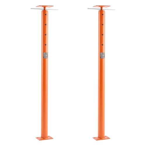 VEVOR House Floor Jacks, 2 Pack 53-93 Inch Height Range, 18000 lbs Max Load Capacity, Adjustable Support Beam Basement Jack Post Pole for Leveling, Lift Steel Telescoping Post for Temporary Support - size: 53"-93"