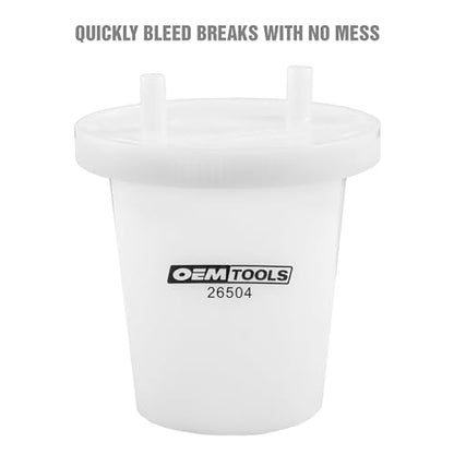 OEMTOOLS 26504 Brake Bleeder Kit, One Man Brake Bleeder Kit, 12" Transparent Hose with Reservoir, 3 Screw Adapters, Mess Free Easy Oil Disposal - style: Brake Bleeder Kit with Adapters