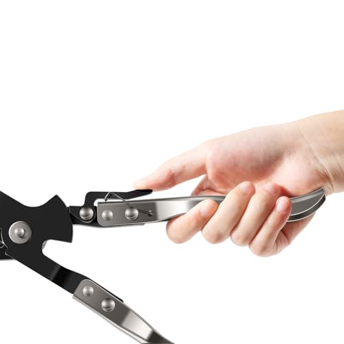 Piston Ring Compressor Tool Set 940387 with Compression Plier and 6 Piston Rings from 2-7/8" to 4-3/8", Used for Car Engine, Vehicle Maintenance Clamps, Ratchet Pliers, Storage Case