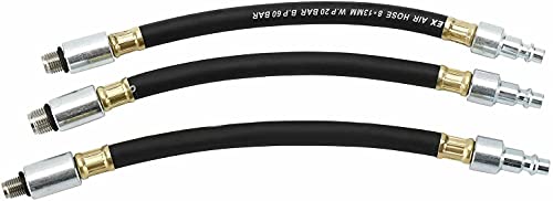8MILELAKE Engine Cylinders Diagnostic Tester Compression Gauge Test Set with 4 Long Reach Hoses M10 M12 M14