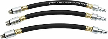 8MILELAKE Engine Cylinders Diagnostic Tester Compression Gauge Test Set with 4 Long Reach Hoses M10 M12 M14