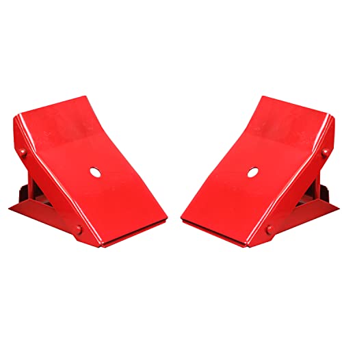 Big RED 2 Pack Steel Wheel Chock Foldable Tire Stop for Car,Trailer, TD5775