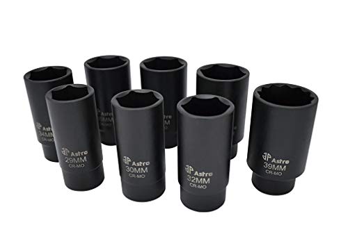 Astro Pneumatic AST-78866 6 Point Axle Nut Socket Set - 8 Piece