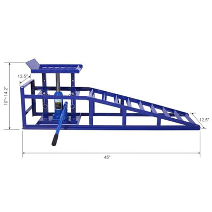 Auto Car Truck Service Ramps Lifts, 5 Ton Low Profile Hydraulic Car Ramps, Heavy Duty Hydraulic Vehicle Ramps Lift Ramp, Portable Car Ramps for Home Garage, Vehicle Auto Garage Repair,Black - color: Black