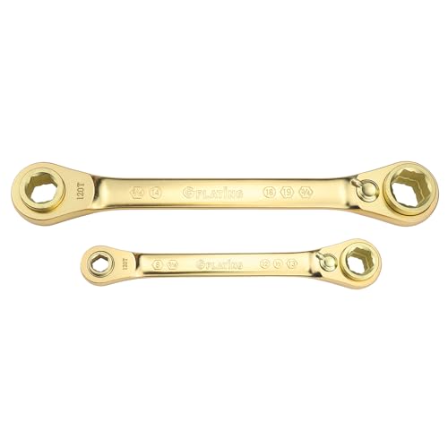 STARWORK TRUE MECHANIC™ 2-Piece 10-in-1 Reversible Ratcheting Box Wrench Set, Double Box End, 120-Tooth, GPLATING™, SAE/Metric - size: 2-Piece 120-Tooth GPlating (8 - 19 mm)