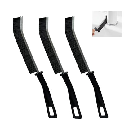 Hard Bristle Crevice Cleaning Thin Brush Set,Deep Cleaning Small Spaces 3pc | Crevice Gap Cleaning for Bathroom Kitchen Upholstery Window Track Tiles Door Slots Car Household Blind Sink Bathtub Baseboard
