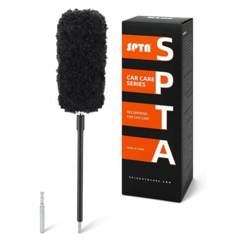 Drill Wheel Brush, Drill Microfiber Wheel Brush, SPTA 1 Pc Soft Microfiber Extended Reach Rim Drill Wheel Brush,with 1 adddtional Drill Adapter for Electric Drill -DF068