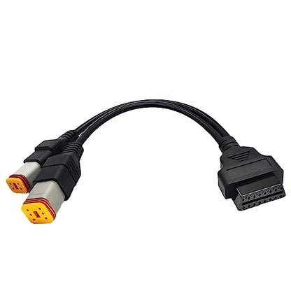 Obd2 Cable for Harley 4pin+6pin 2 in 1 Motorcycle OBD Adapter Cable | OBD Scanner Connector Work with Motorcycle OBDii Diagnostic Tool 16 Pin to 4 Pin 6 Pin Fits for Harley Davidson Scan Tool