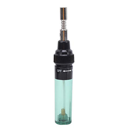 Fafeicy MT-100 8ml Gas Soldering Pen, Cordless Butane Soldering Iron with Adjustable Temperature 1300 Flame for Welding Electronics Jewelry Circuit Boards (Transparent Green)