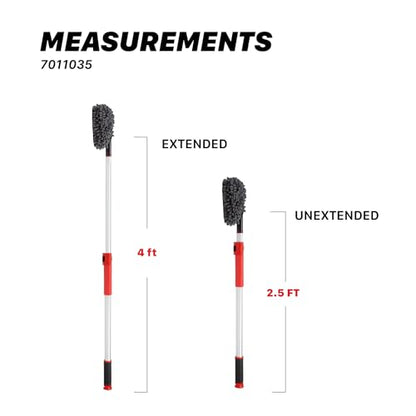 Maxshine Universal IncrediStick Car Wash Stick & Mitt – Extends to 4ft with Lightweight Aluminum Handle, Microfiber & Chenille Covers – Compact Auto Detailing Tool for Cars, Trucks, SUVs & RVs