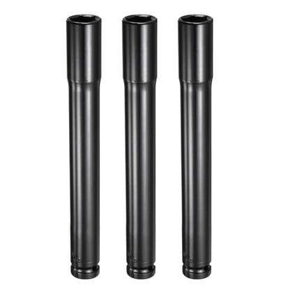 HARFINGTON 3pcs 6-Point Deep Impact Socket 1/2" Drive 17mm Metric Socket 7.7" (195mm) Extra Long Heat-Treated 45# Steel for Home Auto Spindle Axle Hex Nuts Bolts Repair, Black - size: 17mm + 7.7" Long