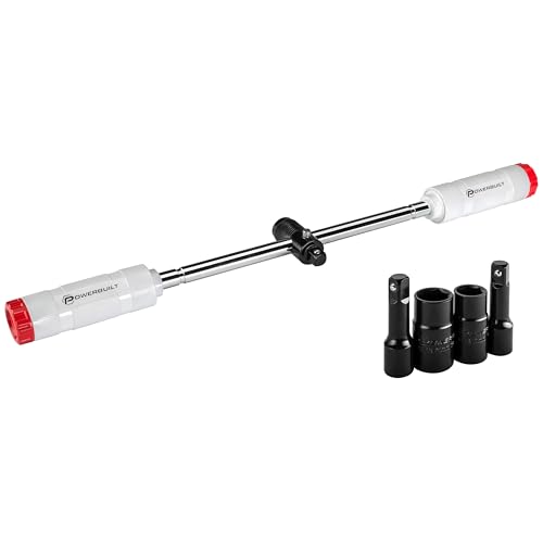 Powerbuilt Billy Club Universal Lug Wrench with Socket Storage, SAE and Metric, Remove Lug Nuts Tire Wheels - Gen-3 643046ECE - style: Gen3 White