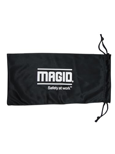 MAGID Y50 Safety Glasses for Construction | Black Frame — 1 Pair, Blue Blocking Lens | Side Shields, ANSI Z87.1+, Anti-Fog, Scratch-Resistant, 99.9% UV Protection, Polycarbonate Lens - color: Blue Blocking Lens | Black Frame, size: 1 Pair