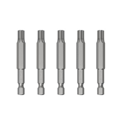 5PCS T45 Magnetic Tamper Proof Torx Screwdriver Bits, 1/4 Inch Hex Shank 2.6 Inch Length S2 Steel Security Drill Torx Head Drill Screw Driver Tools(65mm Long, Star 6 Point) - size: T45