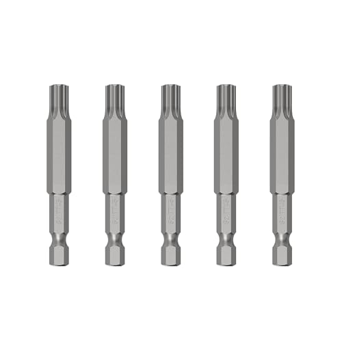 5PCS T45 Magnetic Tamper Proof Torx Screwdriver Bits, 1/4 Inch Hex Shank 2.6 Inch Length S2 Steel Security Drill Torx Head Drill Screw Driver Tools(65mm Long, Star 6 Point) - size: T45
