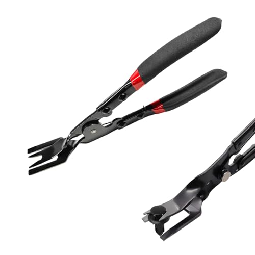 Panel Clip Removal Plier, Automotive Door Panel Upholstery Trim Clips Removal Tool Pliers, Remove Push Pin and Press in Trim Clip Fasteners Lift Action Plier, Car Accessories (Black) - color: Black