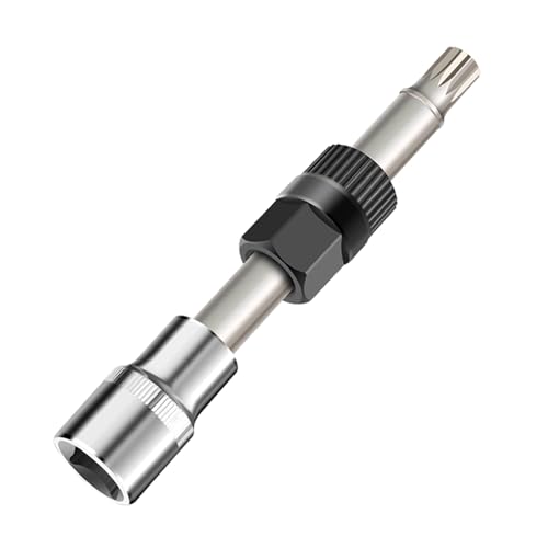 1/2"Dr M10 Alternator Wrench, 33 Teeth Alternator Pulley Socket Drill Bit, 10mm x 12mm Tip Alternator Decoupler Pulley Tool Socket for Precision Installation and Removal of Automotive Pulleys