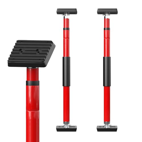 3-H Cabinet Jacks for Installing Cabinets, Thickened All-Steel Adjustable Support Pole with Twist-Lock Mechanism, Heavy-Duty Third Hand Tool, Red, 27.5"-43" 2pc - color: Red, size: 27.5"-43" 2pc