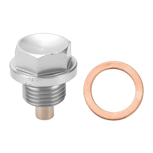 Motoforti Universal Oil Pan Screw Oil Drain Plug Sump Drain Nut Bolt, M20x1.5, Aluminium Alloy, Silver Tone, 1 Set - size: M20x1.5