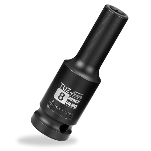 1/2 Inch Drive 8mm Deep Metric 6 Point CR-MO Impact Socket | Radius Corner Design,Square Chamfered Opening,Axle Nut Impact Grade Socket for Easy Removal - size: 1/2” Drive 8mm Deep, style: 1/2" Drive Deep Socket
