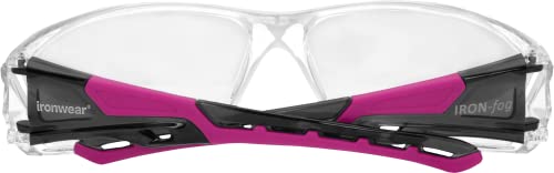 Ironwear 3085 Safety Glasses Anti-Fog ANSI Z87 Compliant with UVA and UVB Protection - color: Pink