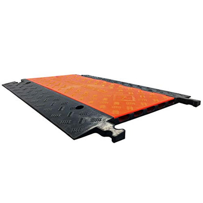 Electriduct Low Profile 5 Channel Cable Protector Rubber Ramp Black Base/Orange Lid - color: RPS-527 (5-Channel Low Profile)