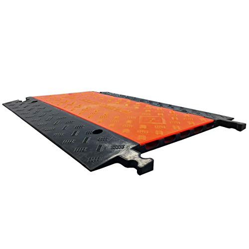 Electriduct Low Profile 5 Channel Cable Protector Rubber Ramp Black Base/Orange Lid - color: RPS-527 (5-Channel Low Profile)