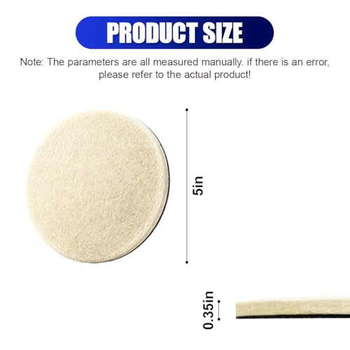 5PCS Car Glass Polishing Pads, 5-Inch Wool Felt Windshield Buffing Pad with Hook & Loop Back for Random Orbital Sander, Window Glass Scratch, Stubborn, Waterspots Removal Repair kit (5IN) - size: 5IN