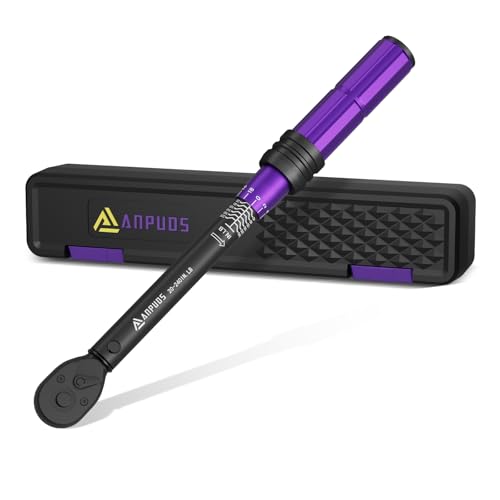 ANPUDS 1/4 Inch Drive Click Torque Wrench, 20-240 in.lb/2.3-27.1 Nm | Aluminum Adjustable Inch Pound Tool with 72 Tooth, Dual Range Scales, Small Bike Torque Wrench for Bicycle Maintenance - size: 1/4" 20-240 in.lb/2.3-27.1 Nm