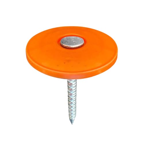 Sandbaggy 1" Plastic Cap Roofing Nails - Ring Shank, Electro Galvanized - Roof Underlayment, Felt Paper, House Wrap, Tar Paper (300)