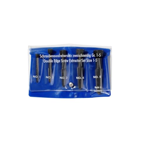 Rennsteig 9R 471 900 3 Screw Extractor Double Edged Set 5 Parts (Size 1-5 In Vinyl Pouch)