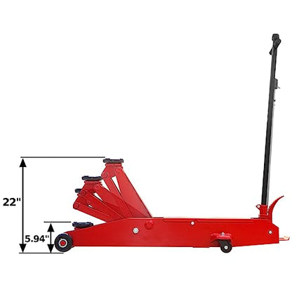 BIG RED T80501 Torin Hydraulic Heavy Duty Long Frame Service/Floor Jack with Foot Pedal, 5 Ton (10,000 lb) Capacity, Red - size: 5 Ton (10,000 lb)