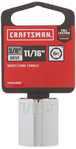 CRAFTSMAN Shallow Socket, SAE, 3/8-Inch Drive, 11/16-Inch, 6-Point (CMMT43006) - size: 11/16"
