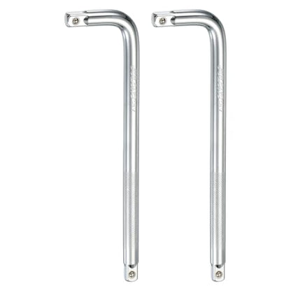 HARFINGTON 2 Pcs Socket Breaker Bar 1/2" Drive 12" Long 50BV30 Alloy Steel L-Shape Extension Bar Axle Nut Socket Wrench Hand Tool for Car Mechanical Equipment Repair, Silver - size: 1/2"x12"